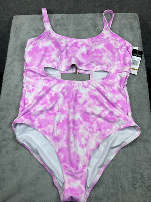 NWT California Waves Plus Cut Out OTS One Piece Swimsuit Womens 22/24 Pink