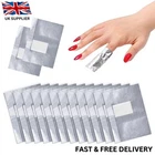 100 Nail Foil Gel Wraps Polish Remover Soak Off Acrylic Removal *NO ACETONE* UK