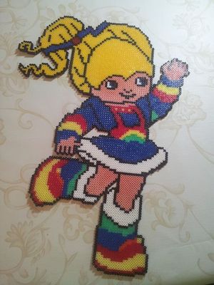 Rainbow Brite Perler kandi wall art rave melty edm edc sprite hama plur  bead