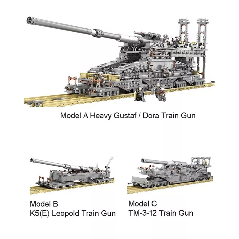 1:72 WWII German Schwerer Gustav Heavy Gustav Dora Railway Gun