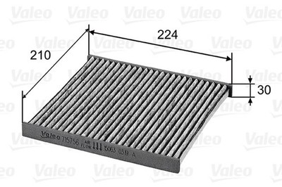 Innenraumfilter VALEO PROTECT 715756 Aktivkohlefilter für NISSAN NOTE E12 MICRA