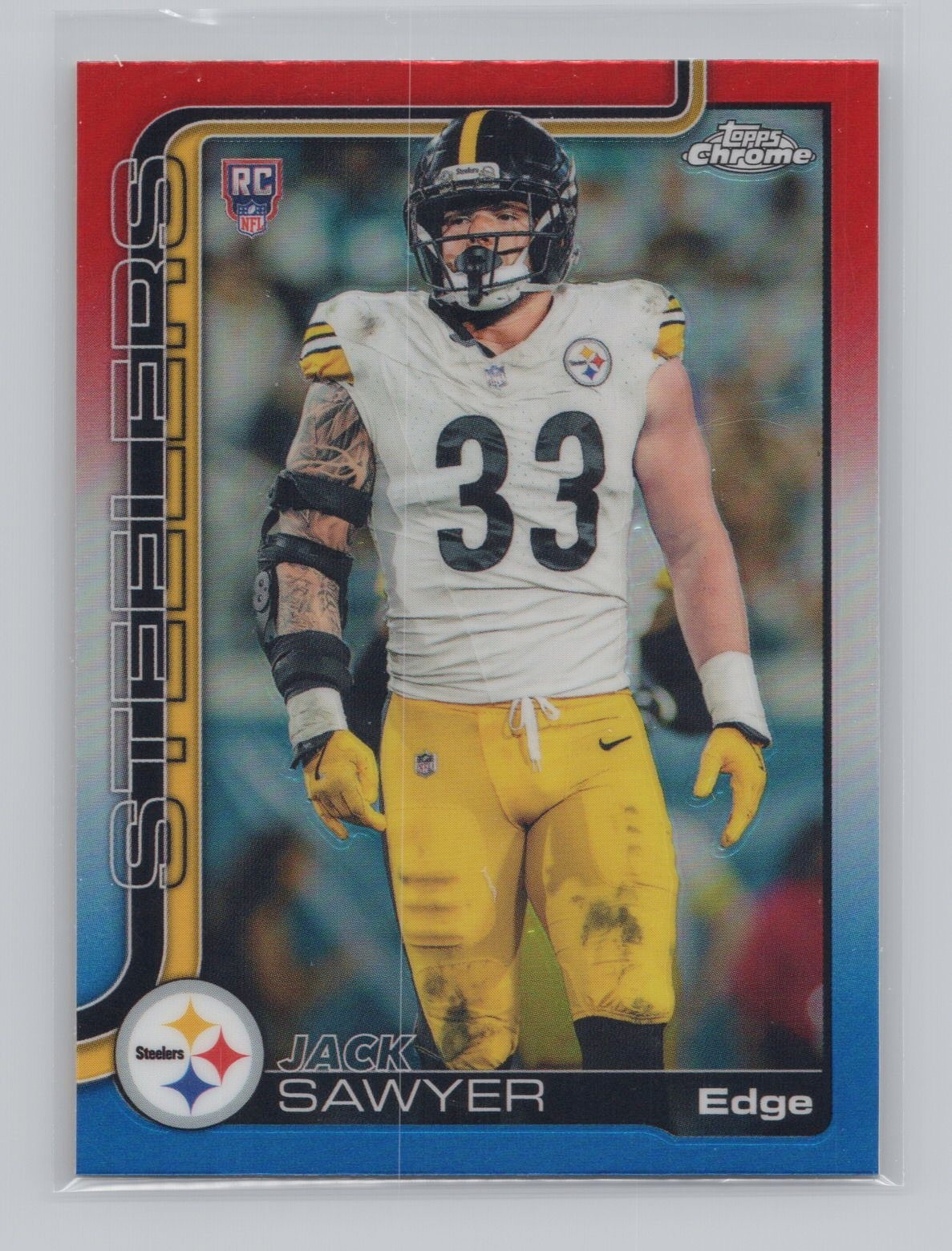 Jack Sawyer 2025 Topps Chrome - Rookies #357 Red White & Blue Refractor (RC)