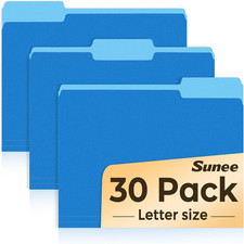 File Folders, 30 Pack Manilla Folders 8.5 X 11, Colored File Folders Home Office