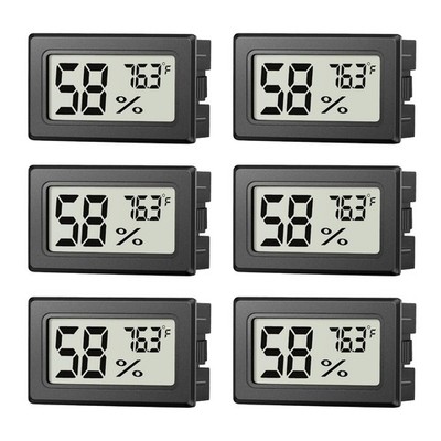 6 Pack Mini Hygrometer Indoor Humidity Meter, Small Digital Thermometer Humid...