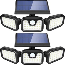 2/4Pack 60000LM Sensor Solar Lights 3 Head Motion Lights Security Lamps Outdoor