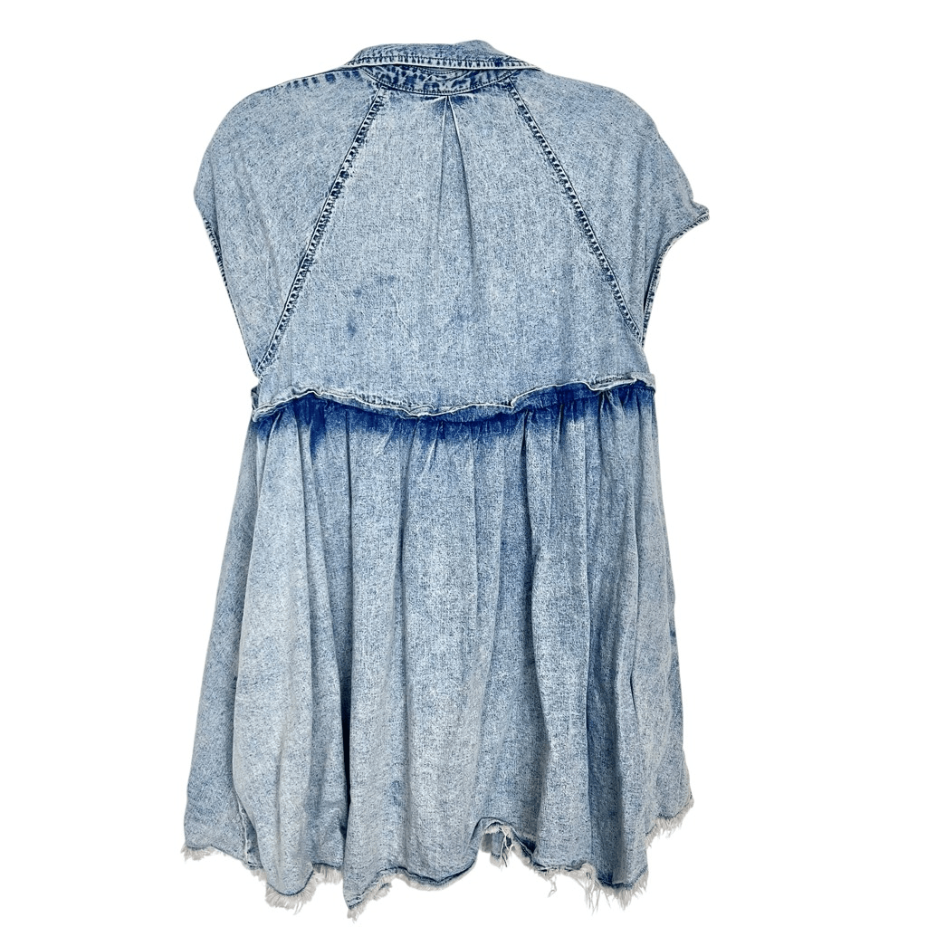 free people ronnie denim babydoll mini dress Ronnie Mini Dress