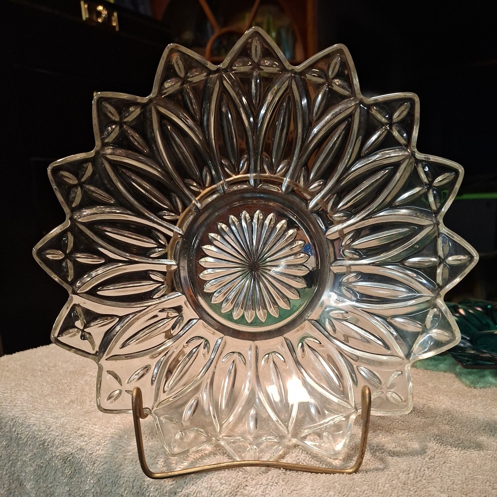 Vintage Federal Glass Crystal Clear Petal 10