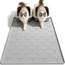 Cat Litter Box Mat, Large 40" X 28" Litter Trapping Mat for Cats, Waterproof Sil