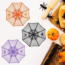 3x Halloween PP Spider Web Candy Serving Bowls Snacks Trays Multipurpose