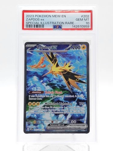 ZAPDOS EX 2023 POKEMON 151 SPECIAL ILLUSTRATION RARE #202/165 PSA 10 Q0895