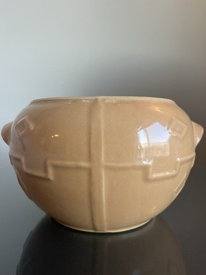 70's Vintage ARTISAN CRAFTED Brown Glazed Southwest Design Pottery Planter USA