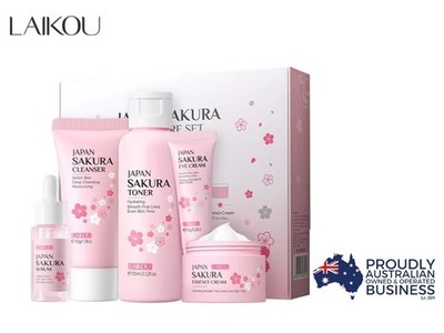 LAIKOU Sakura 5- Piece Kit Korean Skin Care Moisturizing Anti-Aging Toner Pores