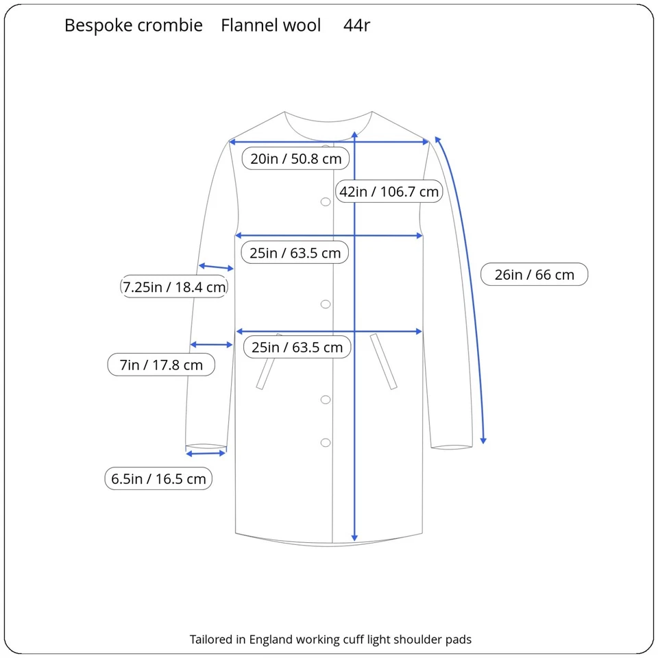 Vintage Bespoke Crombie Overcoat 44r Working Cuff Tailored In England 1970s - Image 2 of 4