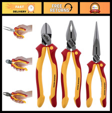 3-Piece Insulated Industrial Pliers & Cutters Set | 1000V VDE Tested Tools