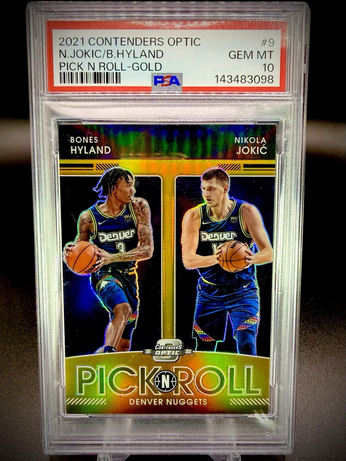 🏀🔥2021 Optic Nikola Jokic Pick And Roll Gold Prizm/10 SSP PSA 10 POP 2 🔥🏀
