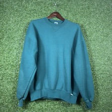 Vintage Russell Athletics Sweater Mens XL Green Crewneck Pullover USA