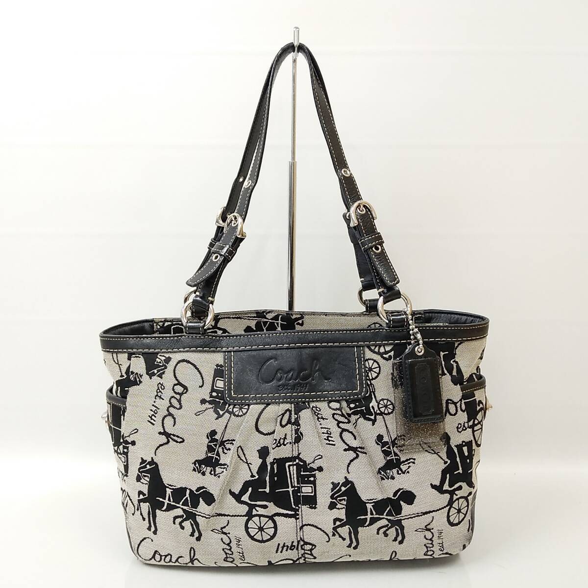 Coach Black Turn Lock Carriage Handbag 73B213