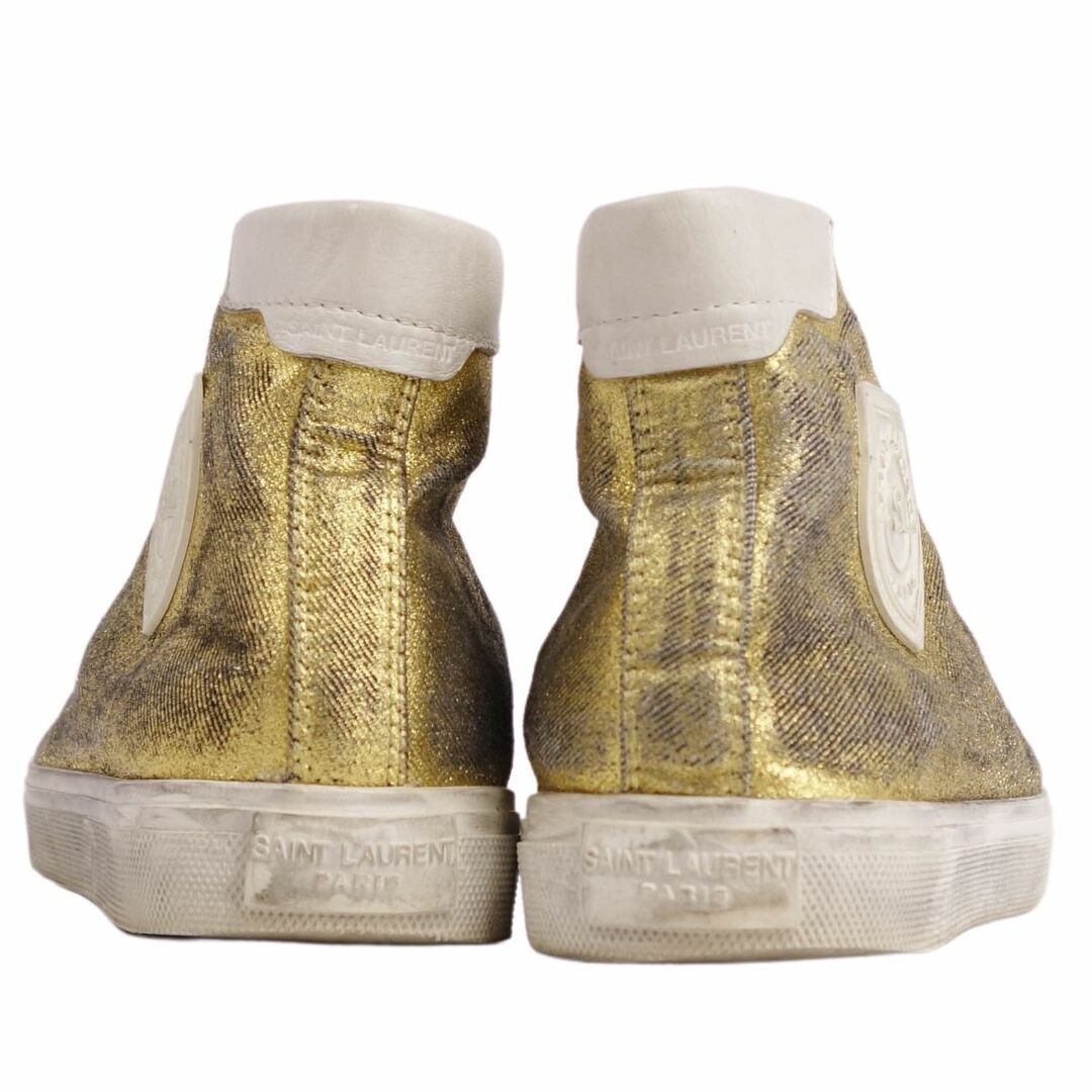 Sneakers Saint Laurent Paris taglio alto denim metallizzato BEDFORD top usate MOLO 0