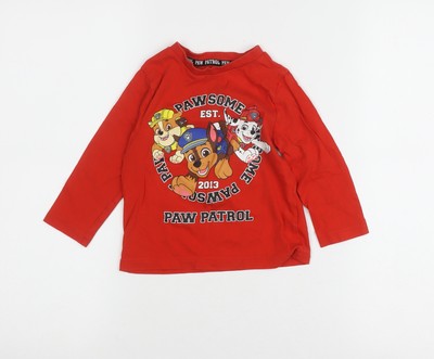 Jungen T-Shirt Paw Patrol rot, Langarm, Größe 12-18M