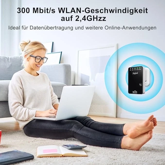 WLAN Repeater Verstärker 300MBit/s WiFi Extender Booster mit Repeater/AP Modus - Bild 4 von 4
