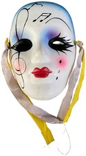 Decorative Mardi Gras Ceramic Mask 5  x 4  Hand Painted Design