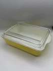 Vintage Pyrex 503 Yellow Refrigerator Dish w/ Ribbed Lid 503 C 1-1/2 Quart *READ
