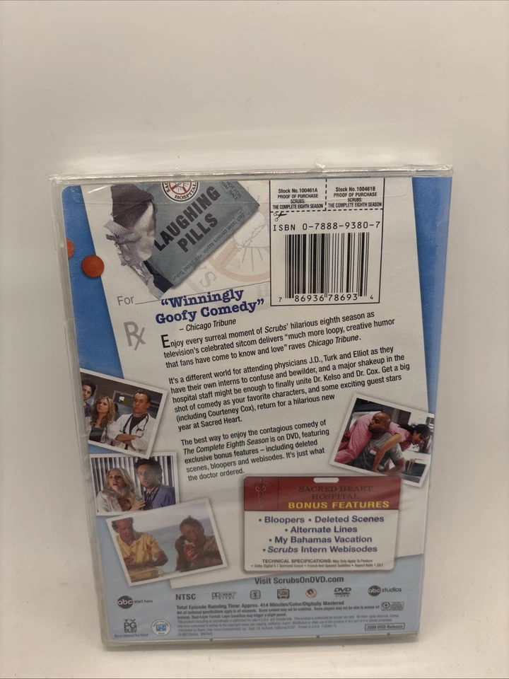 Scrubs - The Complete Eighth Season (DVD, 2009, 3-Disc Set) Sealed  Foto 2 de 2