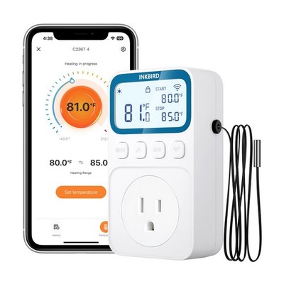 1800W Outlet Thermostat Socket INKBIRD 15A Heating Cooling Temperature Control