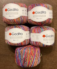 5 Ball Lot Gedifra Momentum Yarn 50g Polyamid / Cotton Blend Vibrant Colors New