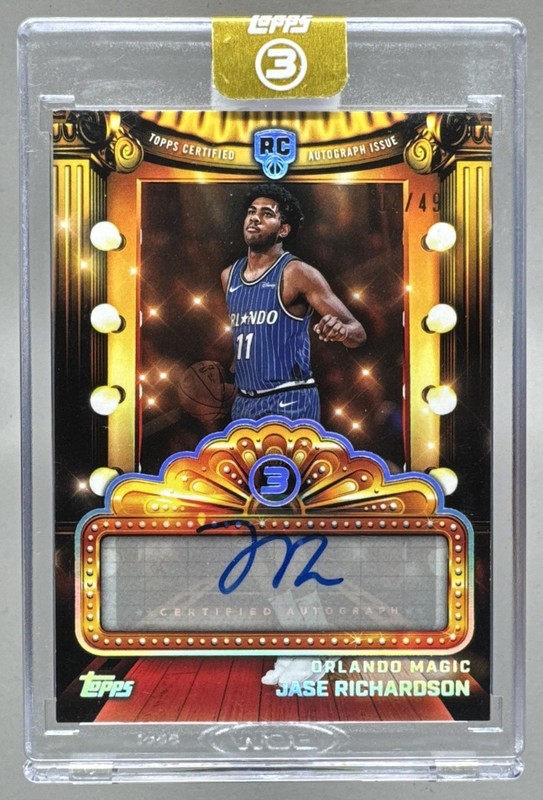 Jase Richardson 2025 Topps Three #NF-JR Next Feature Signatures RC Auto /49