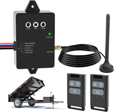 Wireless Dump Trailer Remote Control Kit 12V Hydraulic Lift Winch System Tool