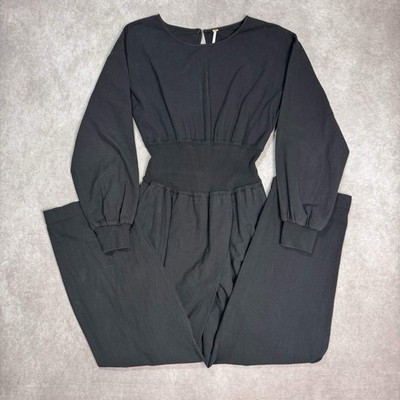 Free People Endless Summer Sonika Jumpsuit Dress Harem Black Wrap XS