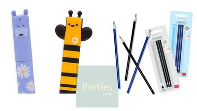 Legami Nilpferd und Biene radierbarer Stift Set + extra Minen