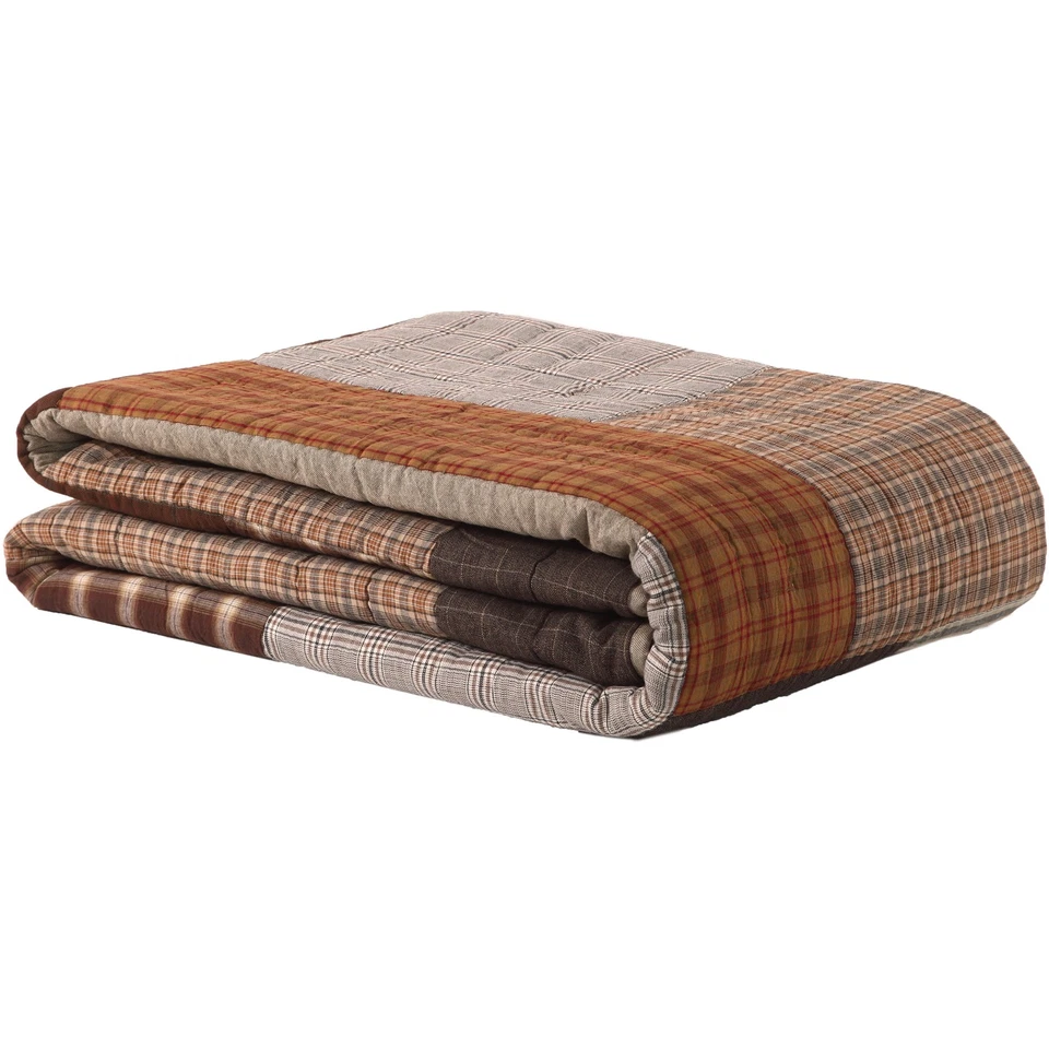 Rustic Queen Quilt Grey Patchwork Rory Chambray Cotton Bedroom Decor VHC Brands - Image 4 of 4