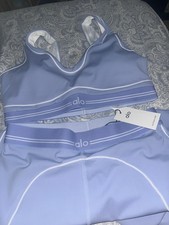 Alo Set Yoga Blue Activewear Size medium Sport Bra Leggings