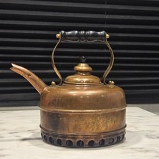 Vintage Simplex Whistling Copper Kettle England Rare Early Model - Excellent