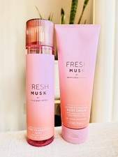 BATH AND BODY WORKS FRESH MUSK BODY MIST AND CREAM SET BRAND NEW