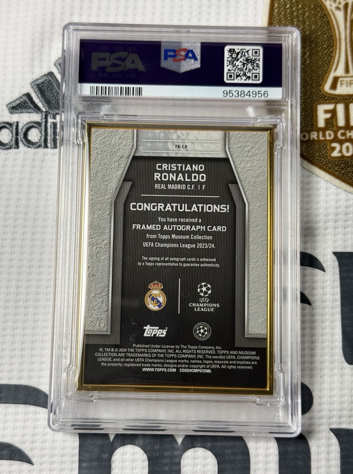 2023-24 Topps Museum Coll UCL Cristiano Ronaldo Framed Autographs (PSA POP 3) 💎 view 2