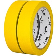 2 Pack Painters Tape - Masking Tape 1 Inch Wide - Multi-Surface, Smart Yellow