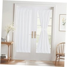 100 Blackout Door Curtains - Thermal Insulated 30"W x 72"L Pack of 1 White