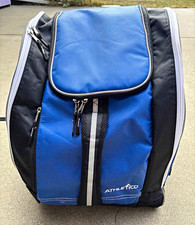 Athletico Ski Boot Bag Backpack Travel Luggage Blue Black Snowboard Gear EUC