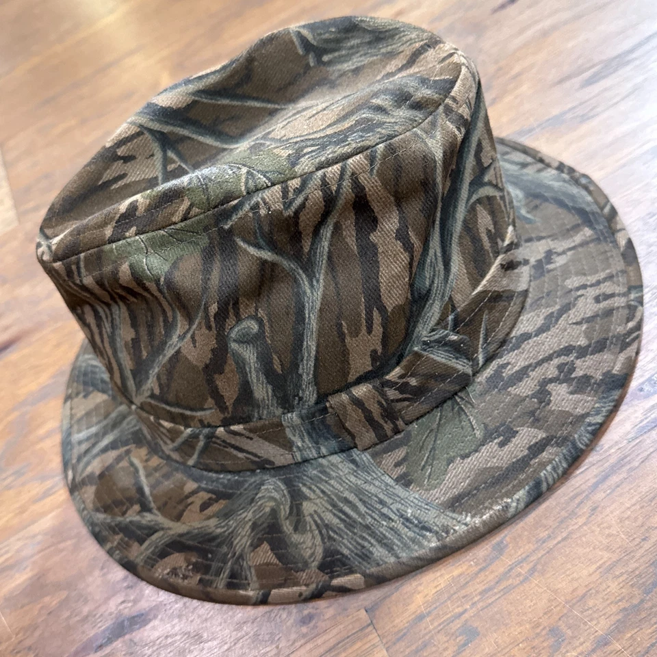 Vintage Mossy Oak Hat Cap Mens M Brown Original Treestand Camo Fedora Hunt 90s - Image 3 of 4