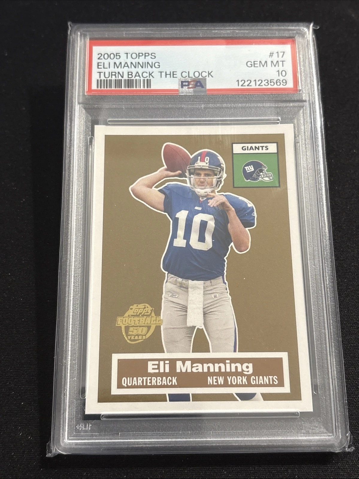 Deal for 2005 Topps Turn Back The Clock #17 Eli Manning PSA 10 GEM MINT