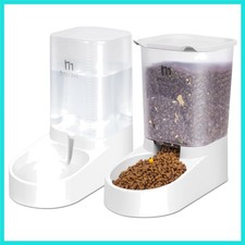Dog Feeder, Gravity Cat Feeder and Water Dispenser Set, Automatic Pet Food Bo...