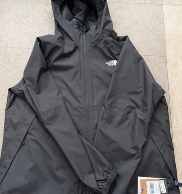 The North Face Men s Antora Rain Hooded Jacket Black Zip Big & Tall 2XL