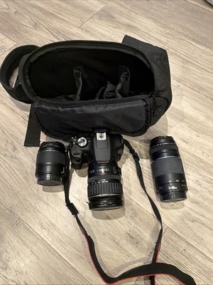 Canon EOS Rebel T7 DSLR Camera Bundle w/ 3 Lenses Bag Charger