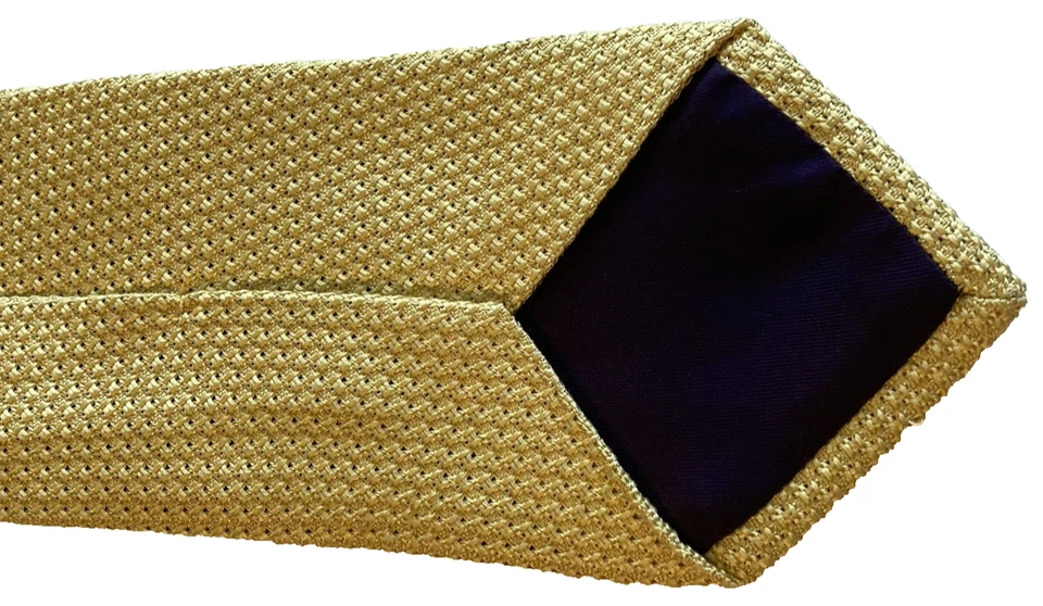 Corbata Ralph Lauren Etiqueta Púrpura Oro Granadina Seda/Inglaterra Hecha a Mano 59” Foto 3 de 4