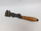 Antique Adjustable Wrench ● Wood Handle ● 10" ● DARAIKE / France — photo 2