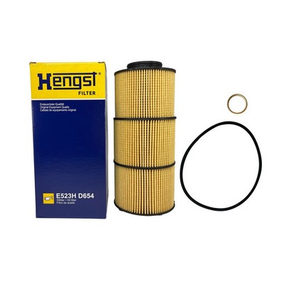 Hengst E523HD654 Oil Filter Cartridge W/Gaskets, For Detroit A4711800209