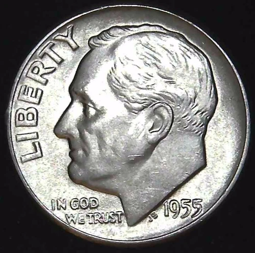 1955-P 10C Roosevelt Dime BU 90% Silver 26owt0117-1